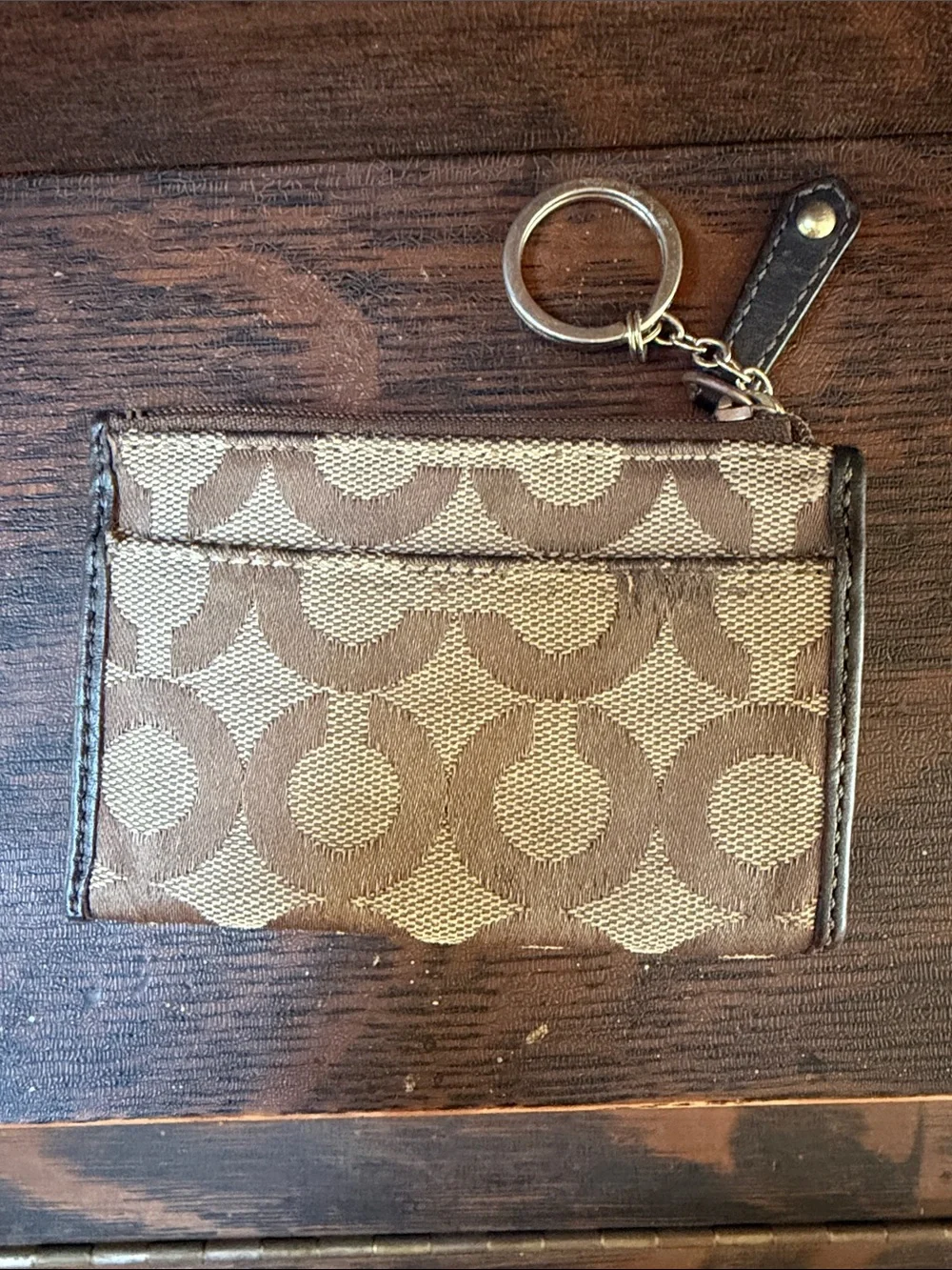 Coach C card holder wallet key chain